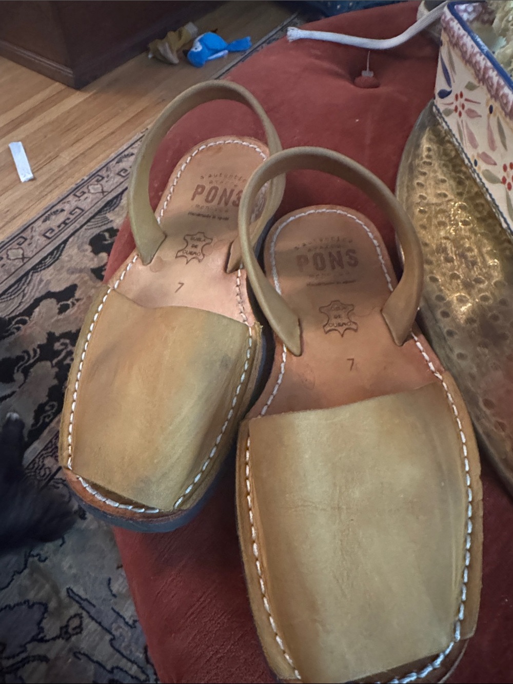 PONS Women's Leather Slingback Sandals in Tan